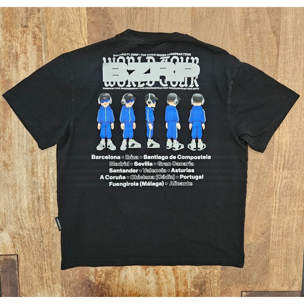Bizarrap BZRP M&G Worldwide Tour 2023 T-Shirt Unisex S Black Concert Musician - Picture 5 of 5